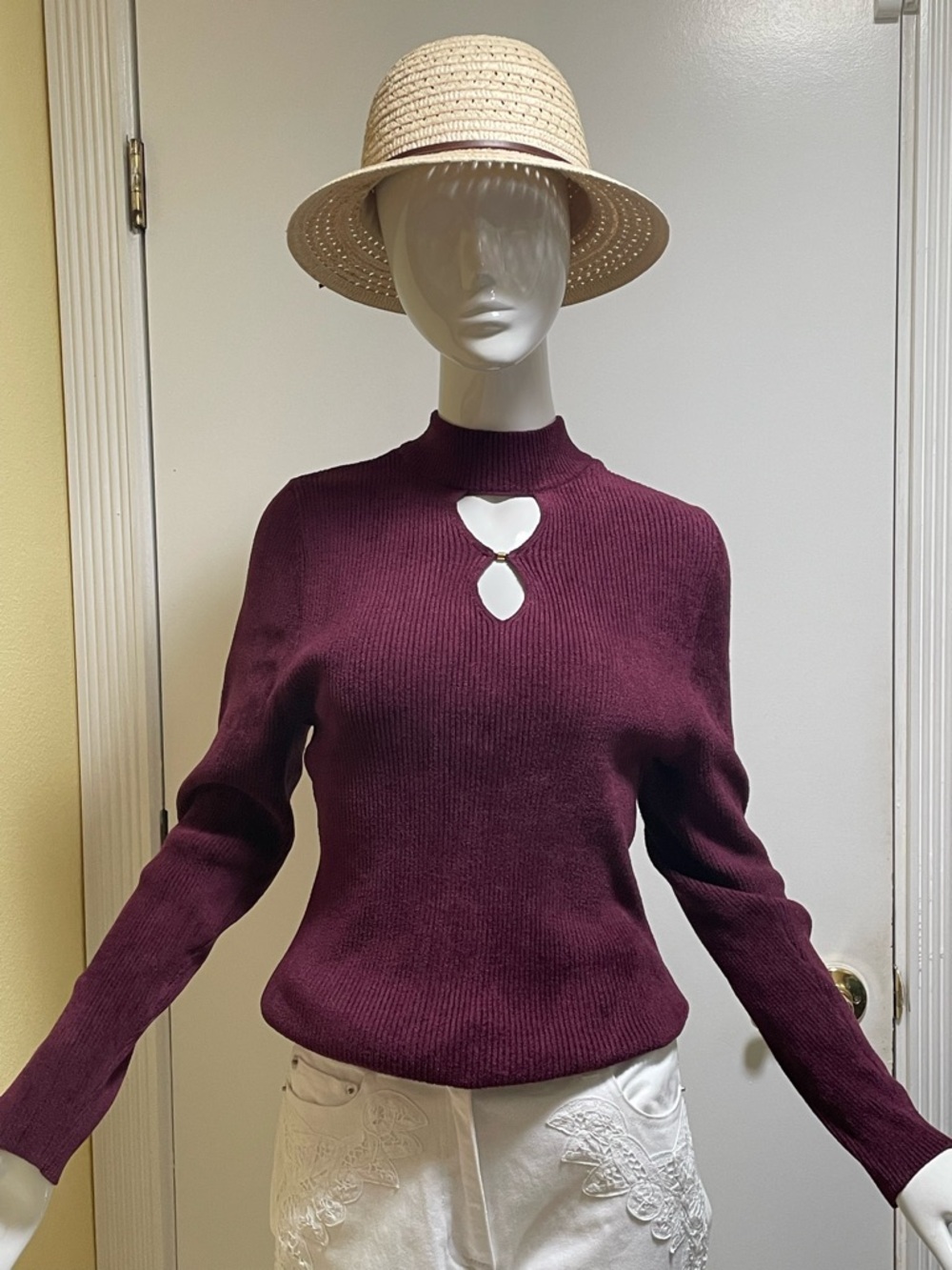 INC International Concepts Burgundy Turtleneck Sweater